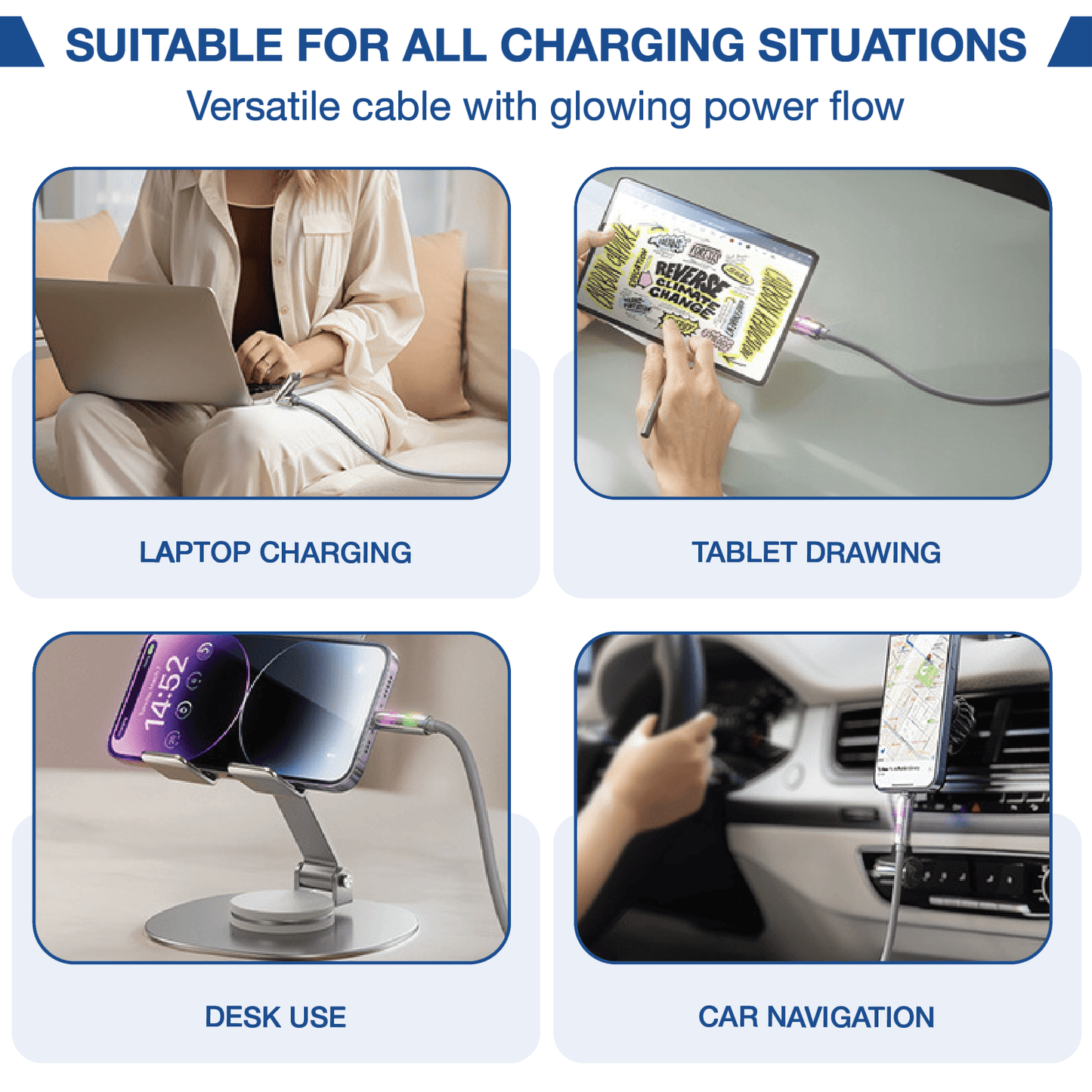 NIXEVO™ ULTRACHARGE 4 IN 1 240W FAST CHARGING CABLE 1M2