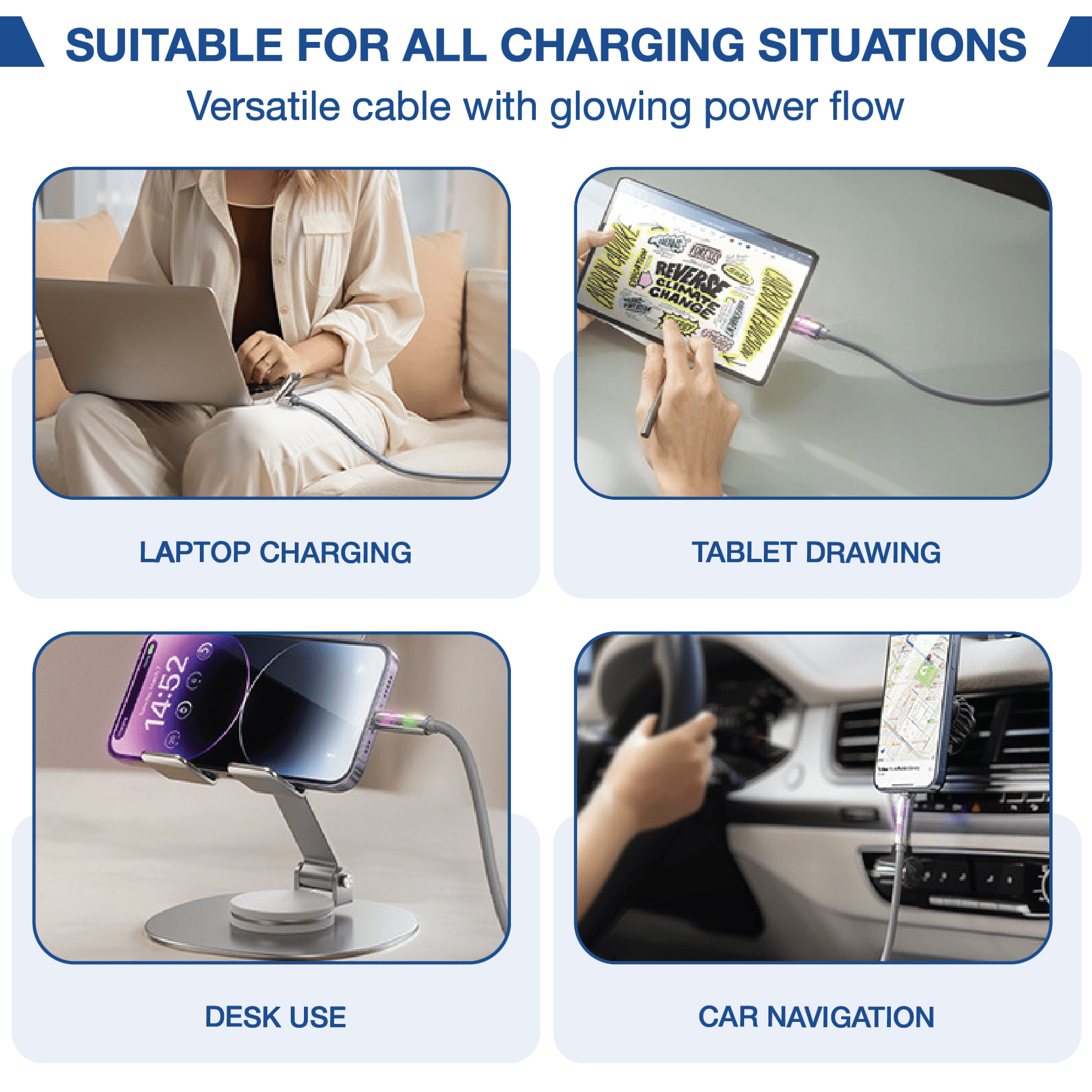 NIXEVO™ ULTRACHARGE 4 IN 1 240W FAST CHARGING CABLE 1M2